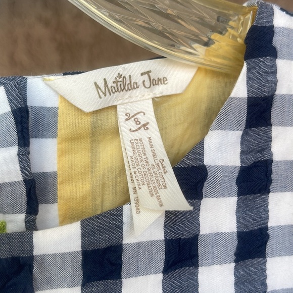 Matilda Jane Girl Dress Gingham & Giggles Textured Sz 8 - Picture 6 of 6
